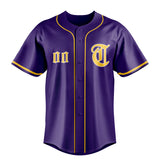 Custom Purple & Gold Color Fan Baseball Jersey BB01240530JZ250