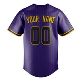 Custom Purple & Black Black Pinstripe Fan Baseball Jersey BB01240530JZ255