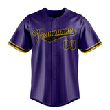 Custom Purple & Black Black Pinstripe Fan Baseball Jersey BB01240530JZ255