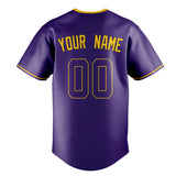 Custom Purple & Gold Color Fan Baseball Jersey BB01240530JZ256