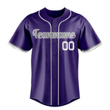 Custom Purple & Gray Color Fan Baseball Jersey BB01240530JZ258