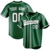 Custom Kelly Green & White Color Fan Baseball Jersey