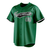 Custom Kelly Green & Black Color Fan Baseball Jersey BB01240530WX222