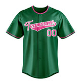 Custom Kelly Green & Pink Color Fan Baseball Jersey BB01240530WX223