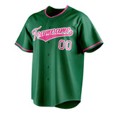 Custom Kelly Green & Pink Color Fan Baseball Jersey BB01240530WX223