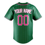 Custom Kelly Green & Pink Color Fan Baseball Jersey BB01240530WX224