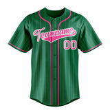 Custom Kelly Green & Pink Color Fan Baseball Jersey BB01240530WX224