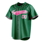 Custom Kelly Green & Pink Color Fan Baseball Jersey BB01240530WX224