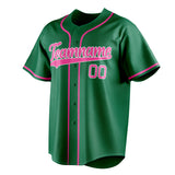 Custom Kelly Green & Pink Color Fan Baseball Jersey BB01240530WX225