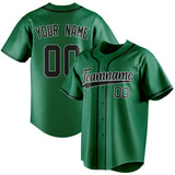 Custom Kelly Green & Black Color Fan Baseball Jersey