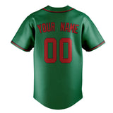 Custom Kelly Green & Red Color Fan Baseball Jersey BB01240530WX228