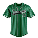 Custom Kelly Green & Black White Pinstripe Fan Baseball Jersey BB01240530WX230