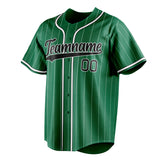 Custom Kelly Green & Black White Pinstripe Fan Baseball Jersey BB01240530WX230