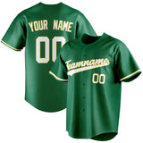 Custom Kelly Green & White Color Fan Baseball Jersey