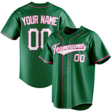 Custom Kelly Green & White Color Fan Baseball Jersey