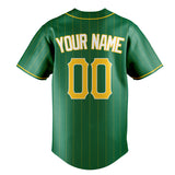 Custom Kelly Green & Gold Gold Pinstripe Fan Baseball Jersey BB01240530WX234