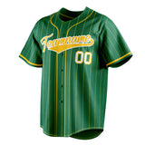 Custom Kelly Green & Gold Gold Pinstripe Fan Baseball Jersey BB01240530WX234