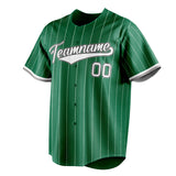 Custom Kelly Green & White White Pinstripe Fan Baseball Jersey BB01240530WX235