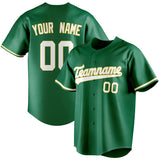 Custom Kelly Green & White Color Fan Baseball Jersey