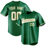 Custom Kelly Green & White Color Fan Baseball Jersey