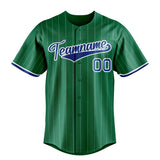 Custom Kelly Green & Royal White Pinstripe Fan Baseball Jersey BB01240530WX238