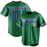 Custom Kelly Green & Royal White Pinstripe Fan Baseball Jersey BB01240530WX238