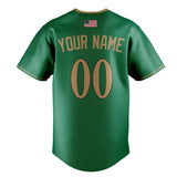 Custom Kelly Green & Old Gold Color Fan Baseball Jersey BB01240530WX240