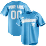 Custom Sky Blue & White Color Fan Baseball Jersey BB01240530WX300