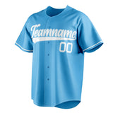 Custom Sky Blue & White Color Fan Baseball Jersey BB01240530WX300