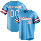 Custom Sky Blue & White Color Fan Baseball Jersey BB01240530WX301