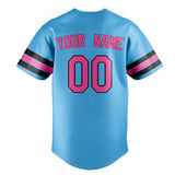 Custom Sky Blue & Pink Color Fan Baseball Jersey BB01240530WX302