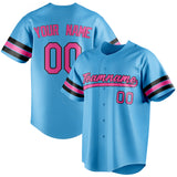 Custom Sky Blue & Pink Color Fan Baseball Jersey BB01240530WX302