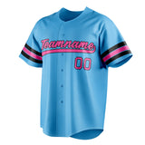 Custom Sky Blue & Pink Color Fan Baseball Jersey BB01240530WX302