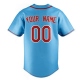 Custom Sky Blue & Red Color Fan Baseball Jersey BB01240530WX313