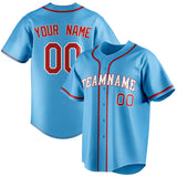 Custom Sky Blue & Red Color Fan Baseball Jersey BB01240530WX313