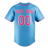 Custom Sky Blue & Pink Color Fan Baseball Jersey BB01240530WX314