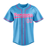 Custom Sky Blue & Pink Color Fan Baseball Jersey BB01240530WX314