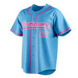 Custom Sky Blue & Pink Color Fan Baseball Jersey BB01240530WX314