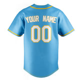 Custom Sky Blue & White Color Fan Baseball Jersey BB01240530WX315