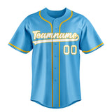 Custom Sky Blue & White Color Fan Baseball Jersey BB01240530WX315