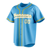 Custom Sky Blue & White Color Fan Baseball Jersey BB01240530WX315