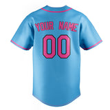 Custom Sky Blue & Pink Color Fan Baseball Jersey BB01240530WX316