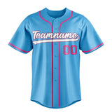 Custom Sky Blue & Pink Color Fan Baseball Jersey BB01240530WX316