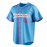 Custom Sky Blue & Pink Color Fan Baseball Jersey BB01240530WX316