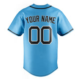 Custom Sky Blue & Black Color Fan Baseball Jersey BB01240530WX317