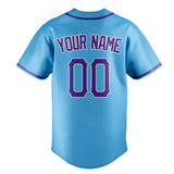 Custom Sky Blue & Purple Color Fan Baseball Jersey BB01240530WX318