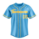 Custom Sky Blue & Yellow Color Fan Baseball Jersey BB01240530WX319