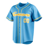 Custom Sky Blue & Yellow Color Fan Baseball Jersey BB01240530WX319