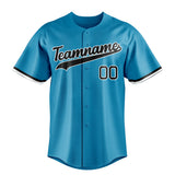 Custom Panther Blue & Black Color Fan Baseball Jersey BB01240530WX360