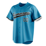 Custom Panther Blue & Black Color Fan Baseball Jersey BB01240530WX360